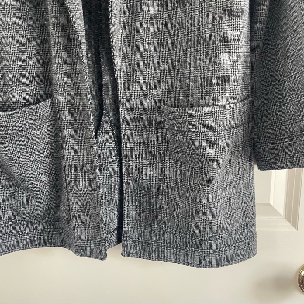 Madewell Gray Plaid Oversized Blazer Jacket Sweater Open Front - Picture 5 of 11